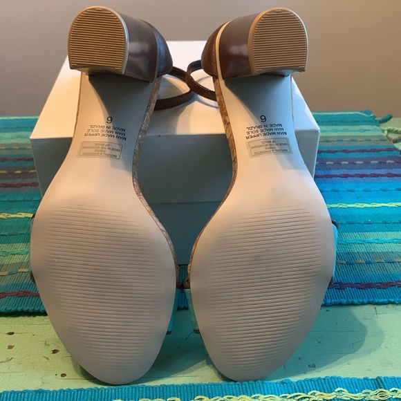 NEW Brazilian chunky heels in teal and chocolate. Size 6 - Picture 9 of 12